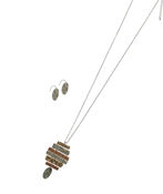 Metal Long Necklace Set , Multi, original image number 1