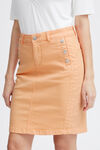 Colored Denim Pencil Skirt, Orange, original image number 3