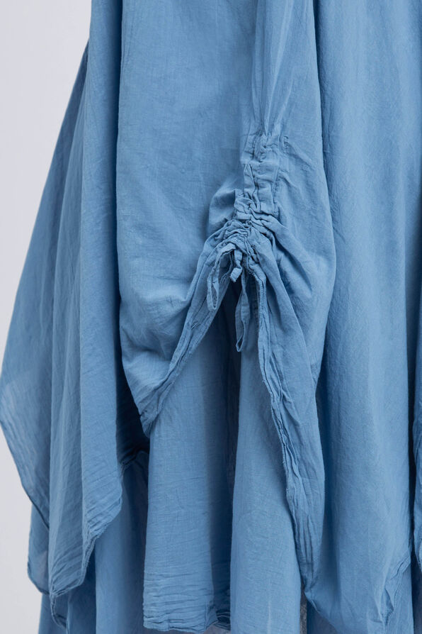 Drawstring Hem Layered Maxi Dress, Blue, original image number 3