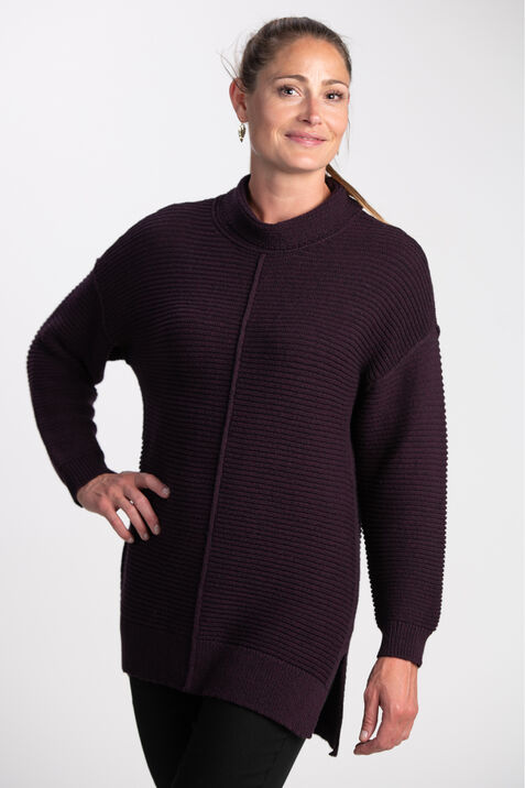 Long Sleeve Cowl Neck Sweater , Plum, original