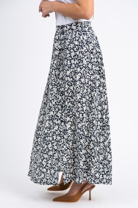 Button Down Floral Maxi Skirt, Blue, original