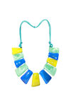 Stone Statement Necklace on Adjustable Cord, Turquoise, original image number 0