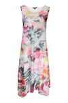 Sleeveless Floral Print Midi Dress, Pink, original image number 0