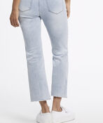 Fray Hem Pull-On Jeans, Blue, original image number 1