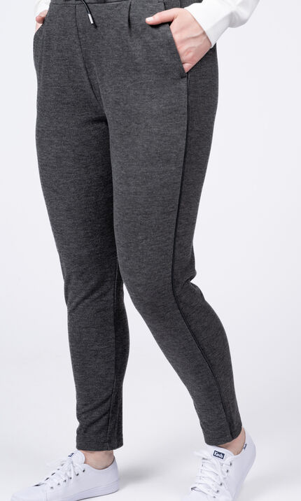 Pull-On Pant w/ Pleather Detail , Charcoal, original