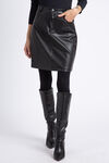 Faux-Leather Skirt, Black, original image number 0