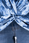 Short Sleeve Twisted Hem Top, Blue, original image number 1