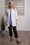 Long Sleeve Open Front Cardigan, White, original image number 2