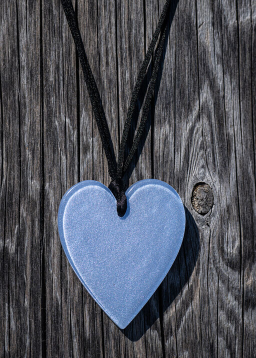 Handcrafted Resin Large Heart Pendant, Blue, original