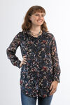 Button-Up Tunic Blouse, Navy, original image number 2