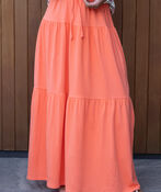 100% Cotton Tiered Maxi Skirt, , original image number 1
