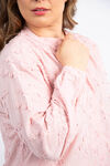 Floral Applique Button-Up Blouse, Pink, original image number 4