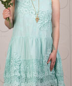 Lace Overlay Babydoll Dress, Aqua, original image number 2