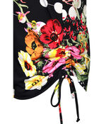 Floral Print Short Sleeve Top with Side Tie, Navy, original image number 2
