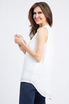 Sleeveless Layered Button Front Blouse, White, original image number 3
