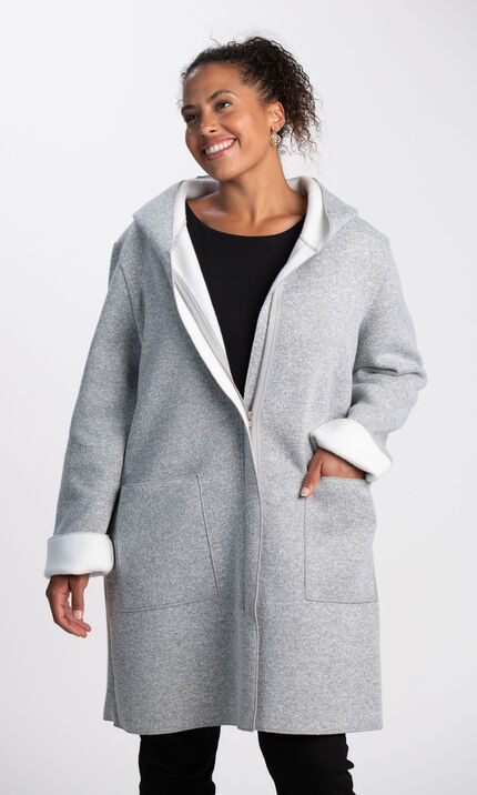 Hooded Jacket w/ Pockets , Grey, original