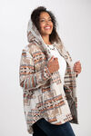 Hooded Aztec Jacket , Brown, original image number 3