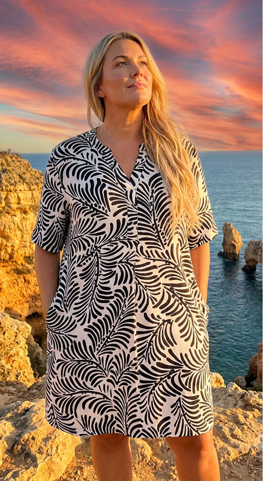 studio 65 printed black and white dress