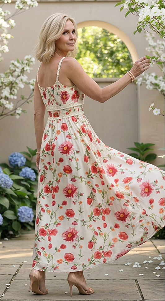 Papillon spring floral maxi dress