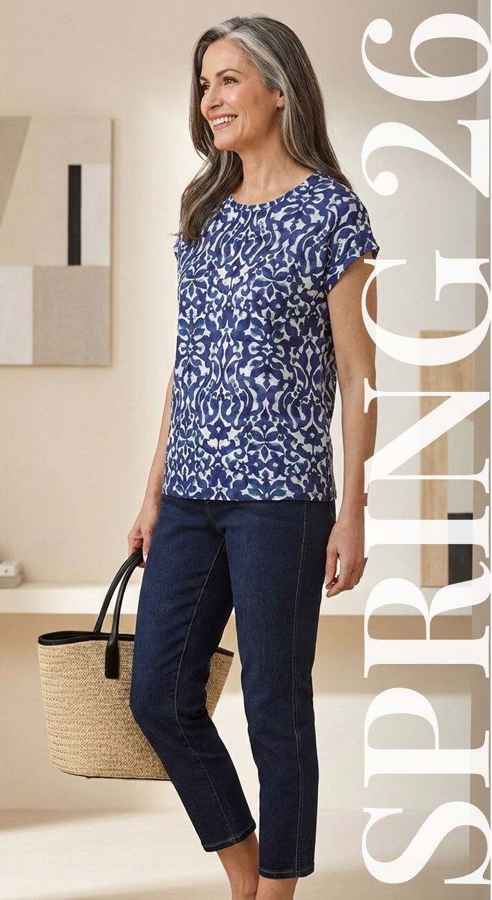 Fransa blue floral print short sleeve t-shirt