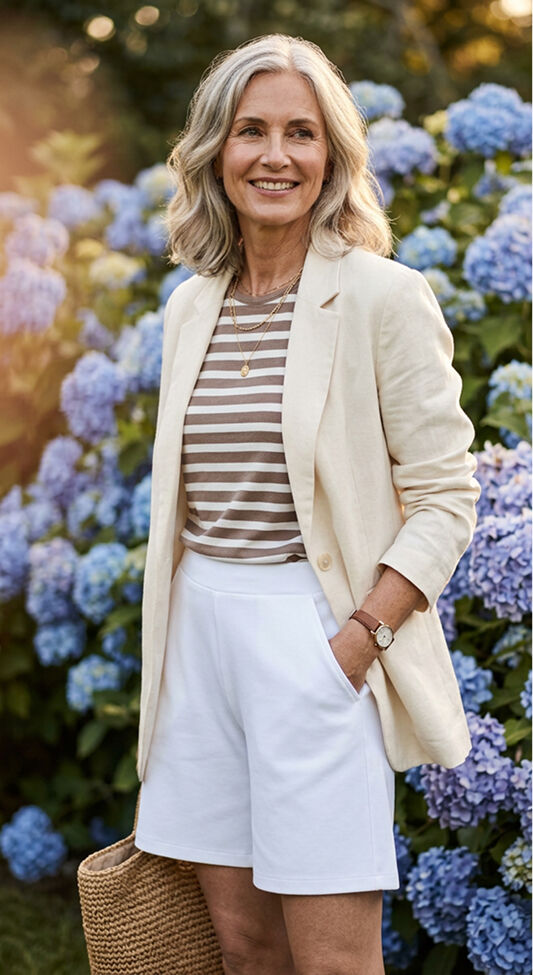Fransa white spring shorts