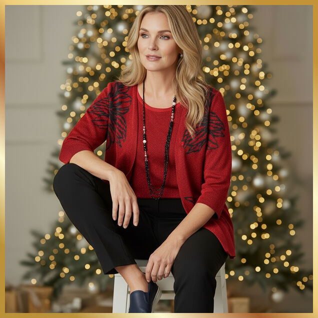 Red Holiday Cardigan