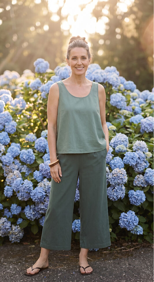 Vero moda matching green pant and tank top set