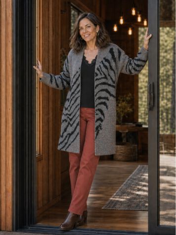 Papa Animal Print Lurex Cardigan