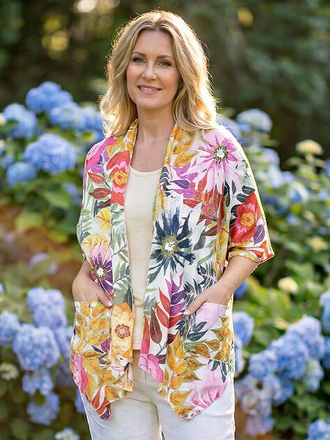 Womens Floral Print Cardigan