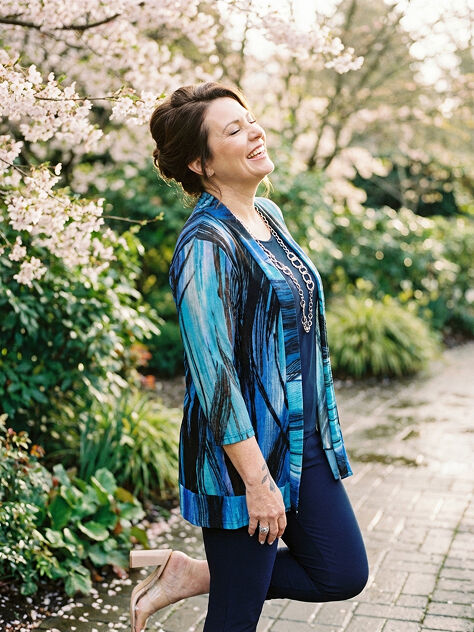 Papa blue print cardigan