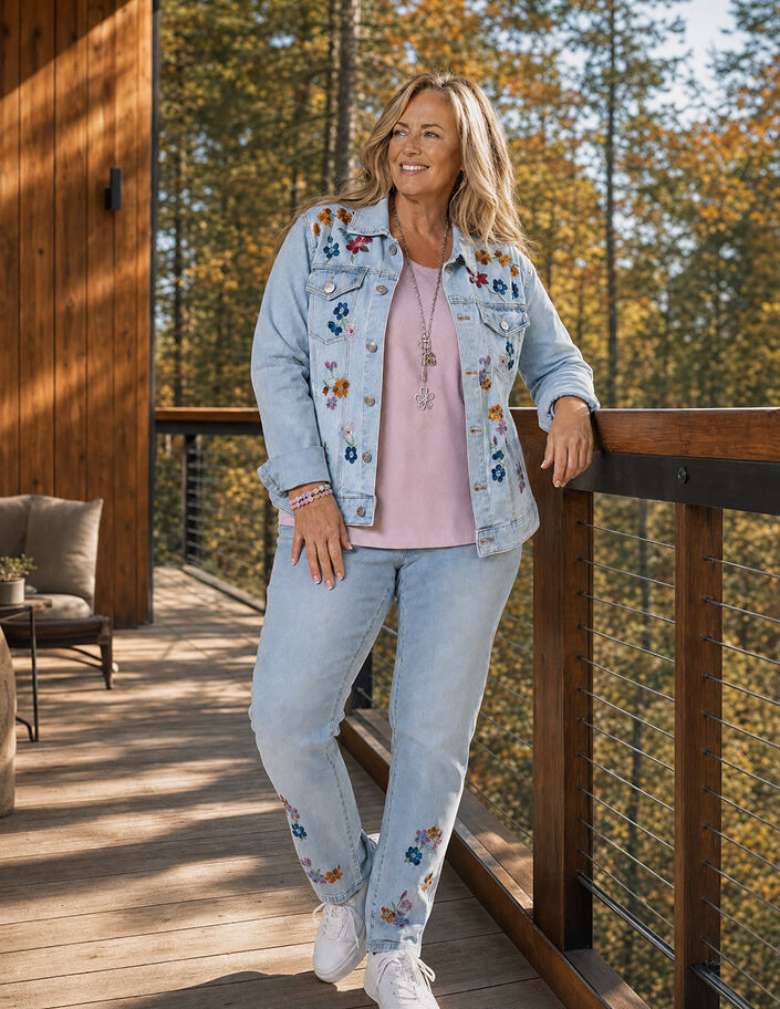 Denim matching jacket and jean set