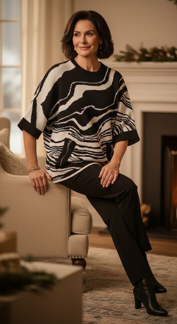 Papa Winter Black and White Sweater