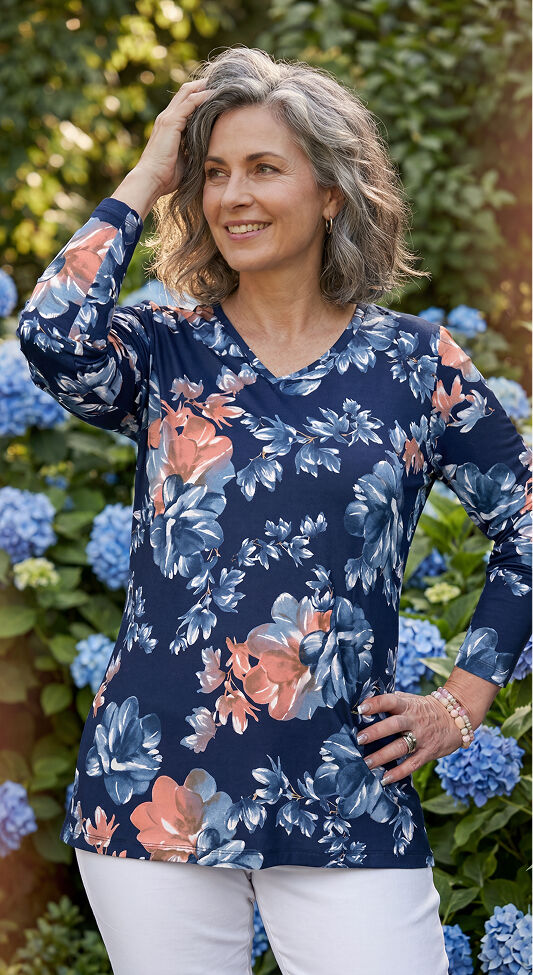 studio 65 printed floral spring top
