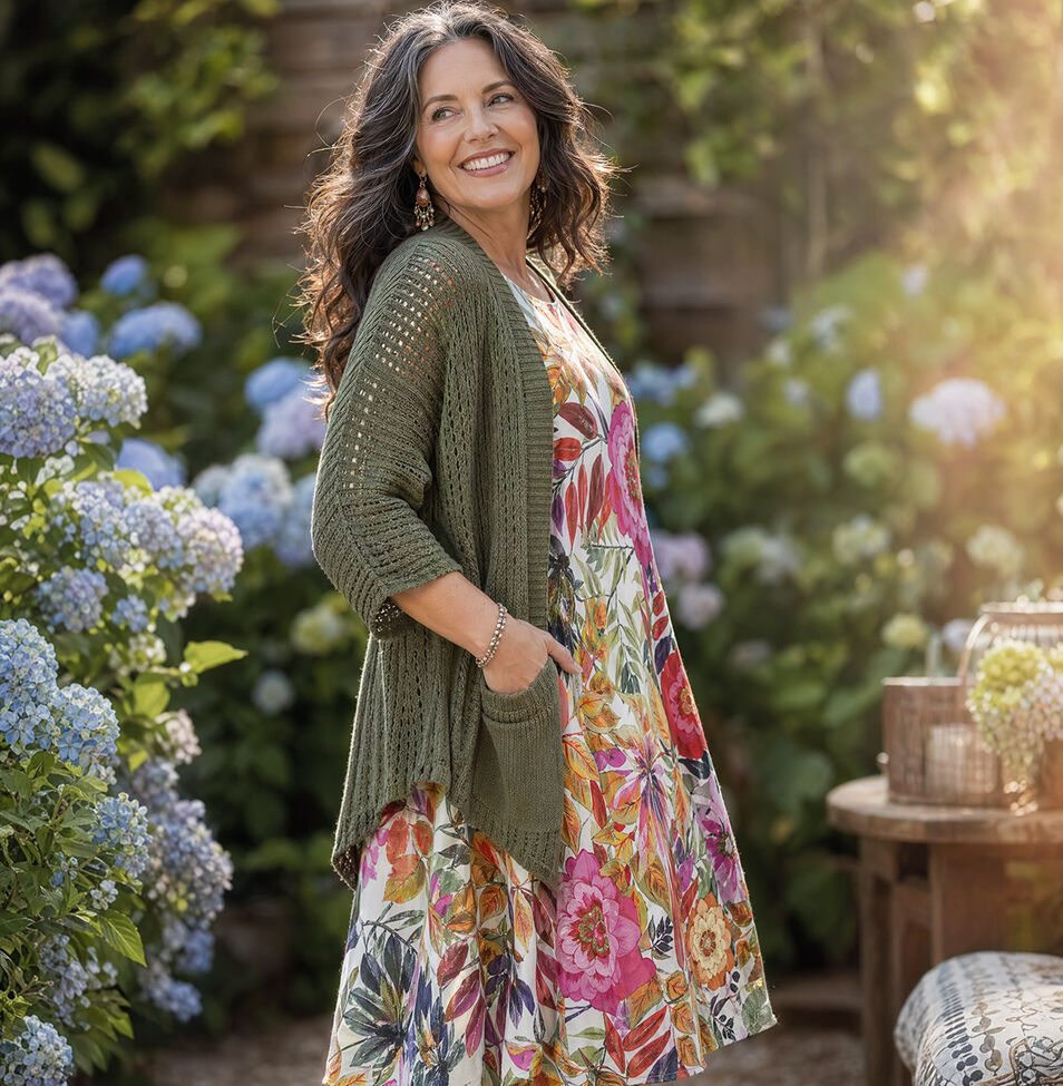 Papa floral multi colours midi dress
