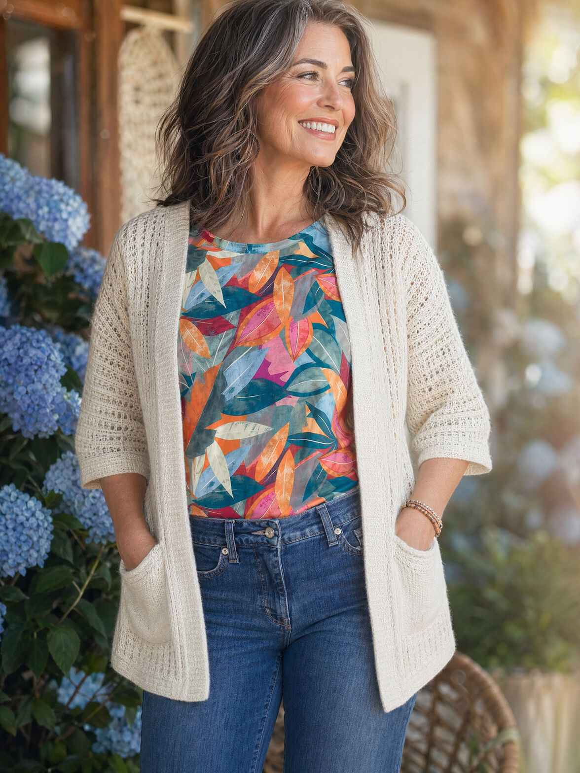 Knit beige cardigan