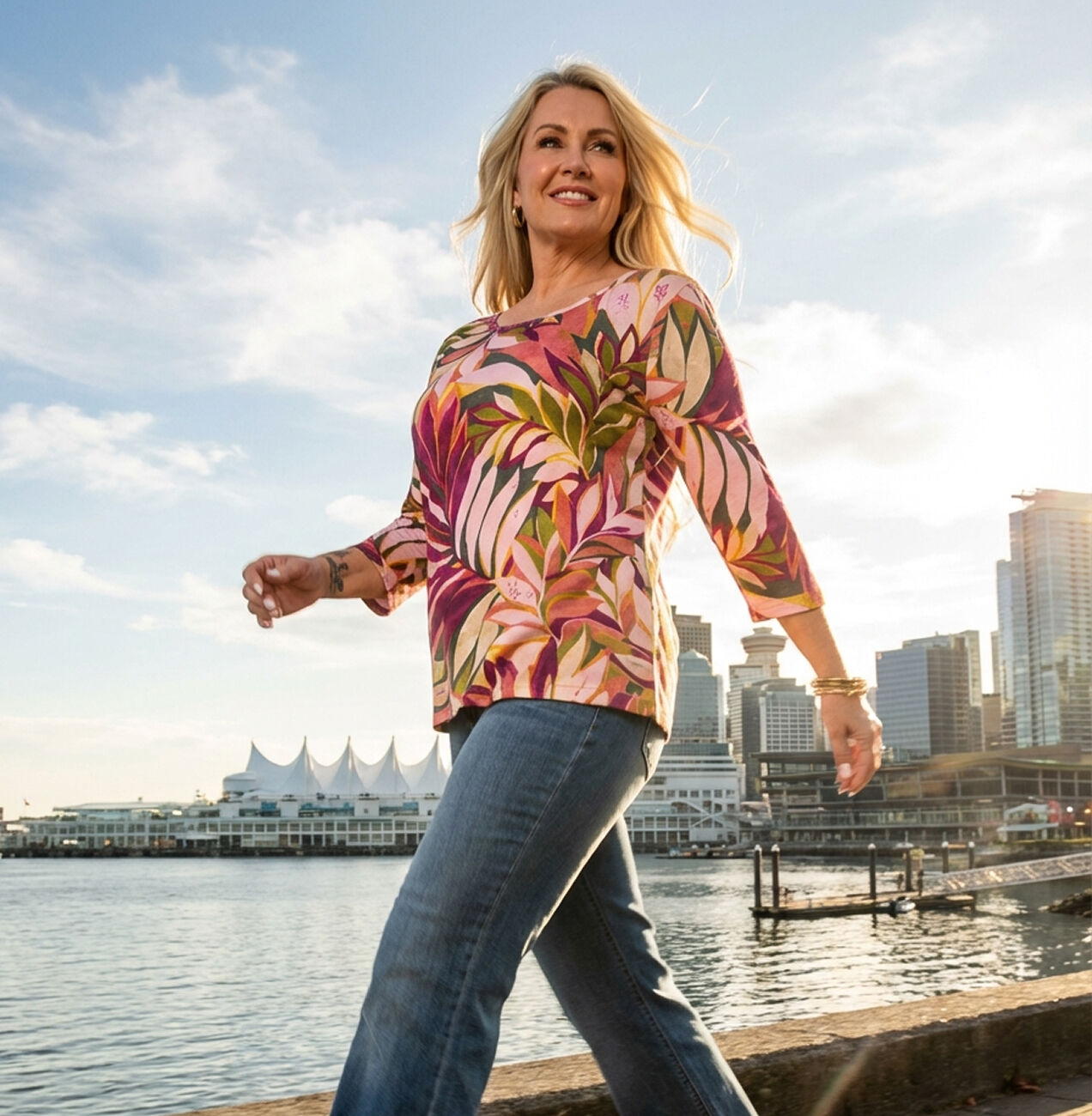 Papa pink botanical floral top