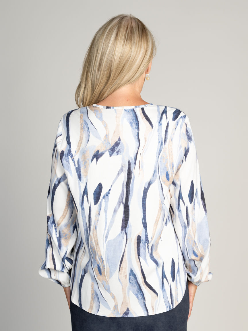 Long Sleeve Blouse With Front Tie
