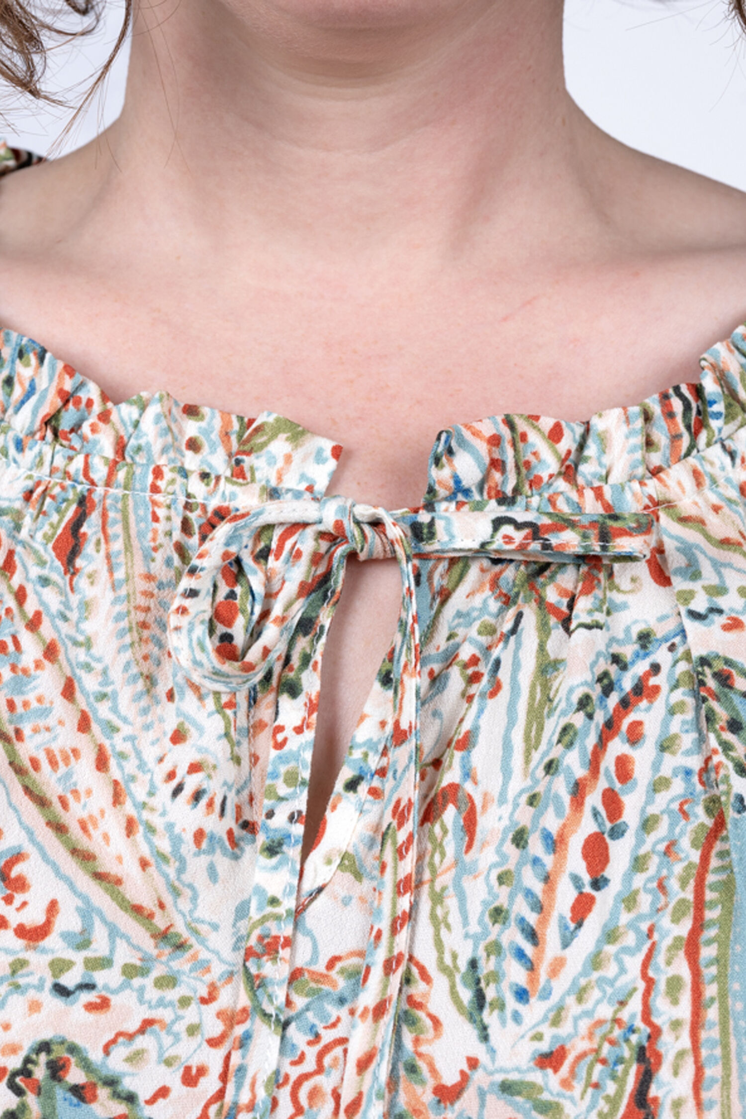 Long Sleeve Knee-Length Paisley Dress Image 2