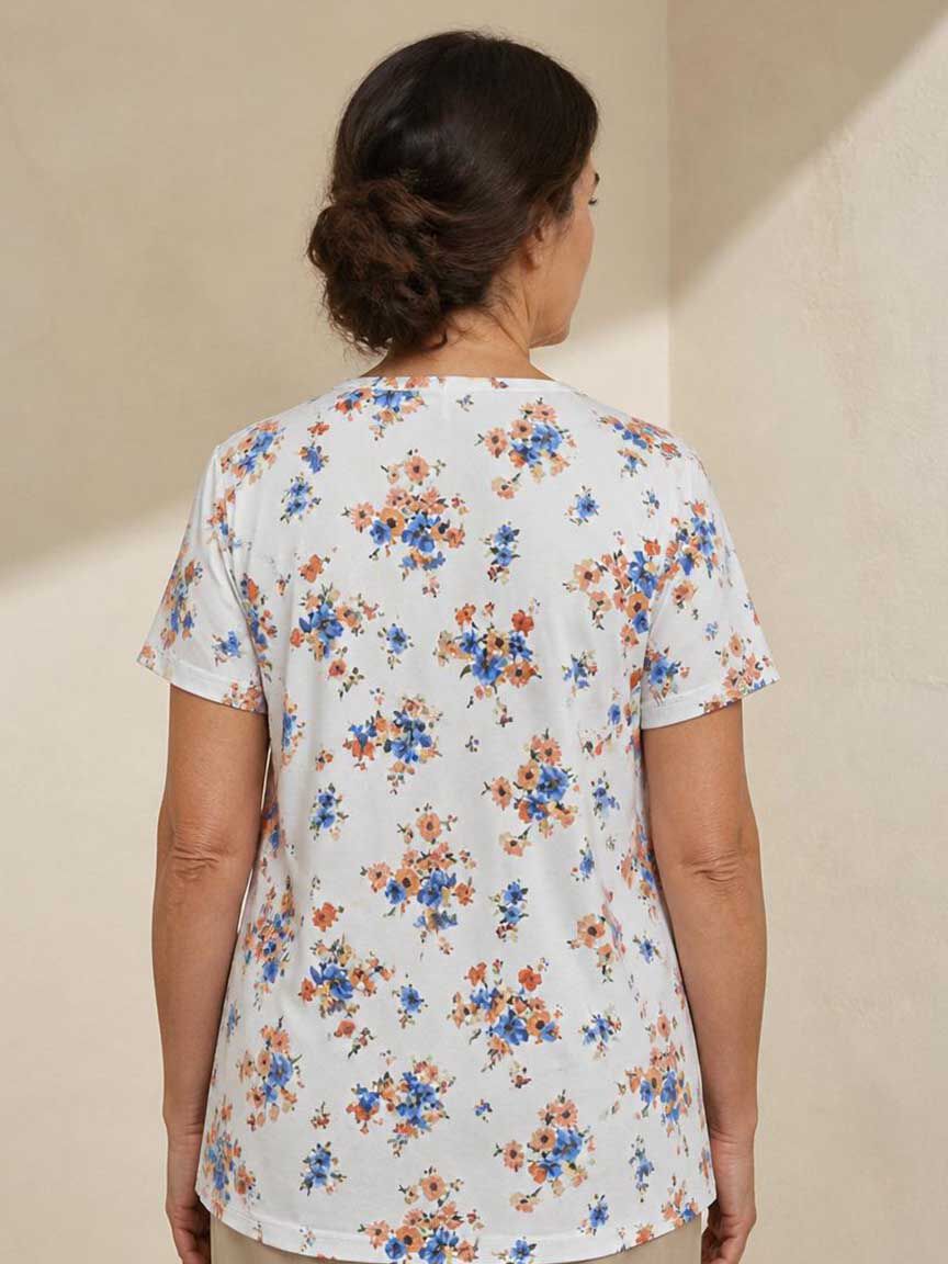 Button Detail V-Neck Top