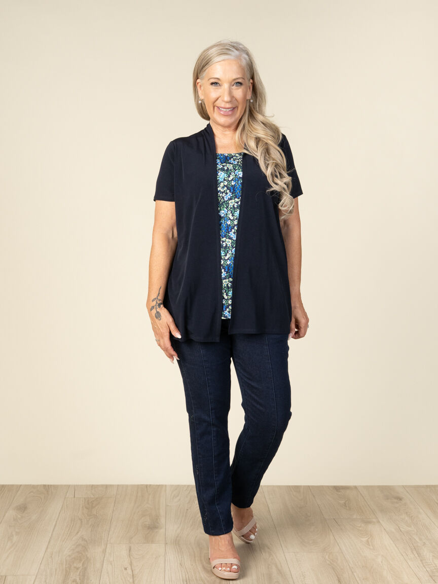 Short Sleeve Floral Fooler Top 