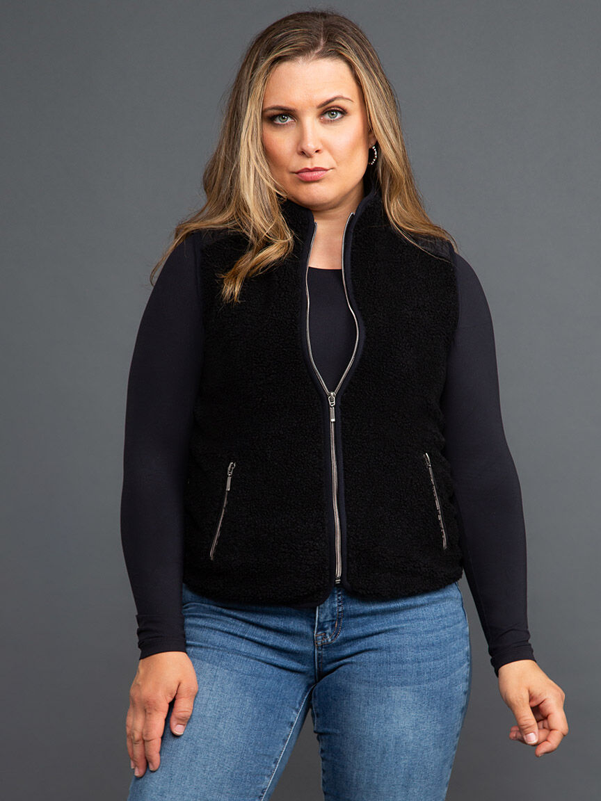 Mixed Media Zip-Up Vest  Image 2