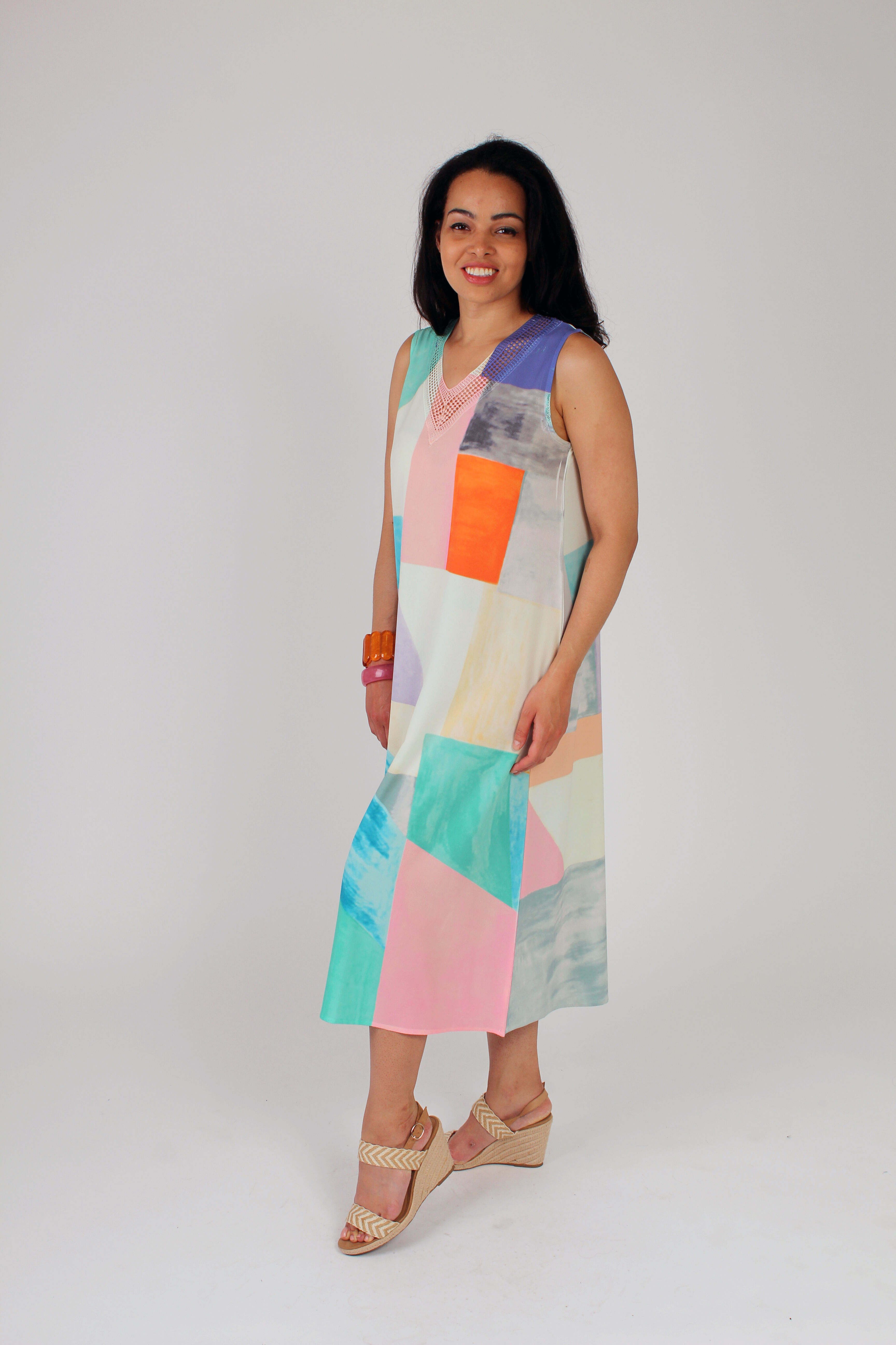 Color Block Maxi Dress Image 3