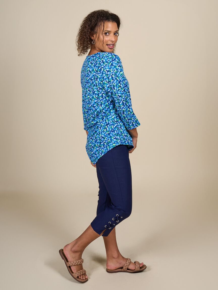 Pull On Capri with Lace Up Detail  Image 3