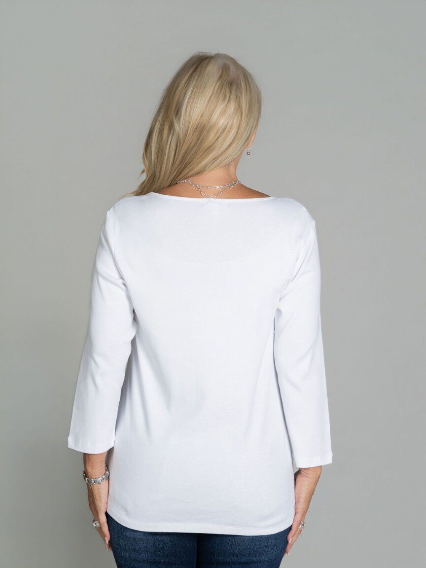 3/4 Sleeve Sweetheart Neckline Top