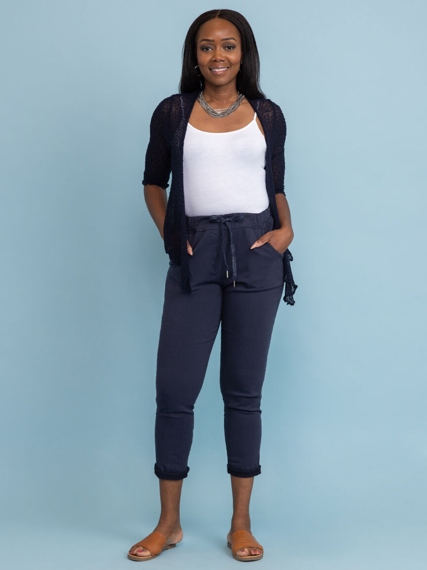 Casual Pants with Lurex Drawstring  Image 1