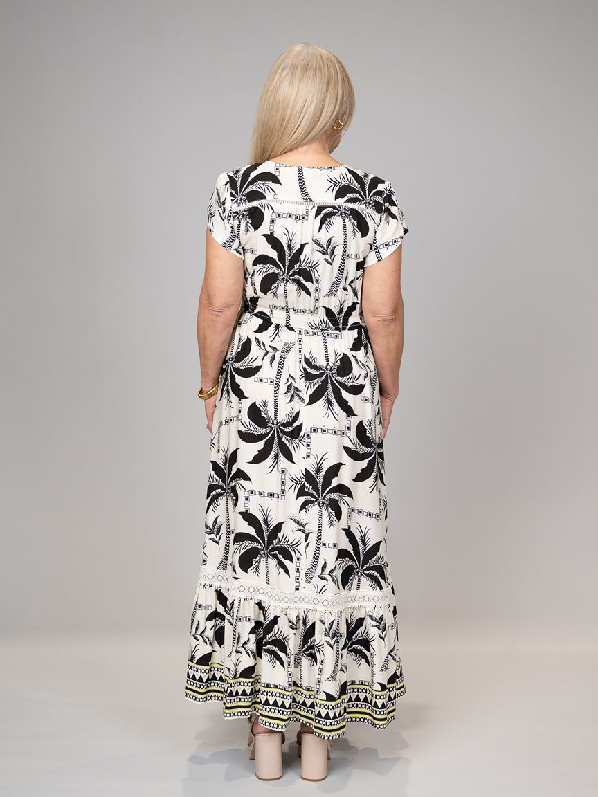 Short Sleeve Maxi Dress With Buttons