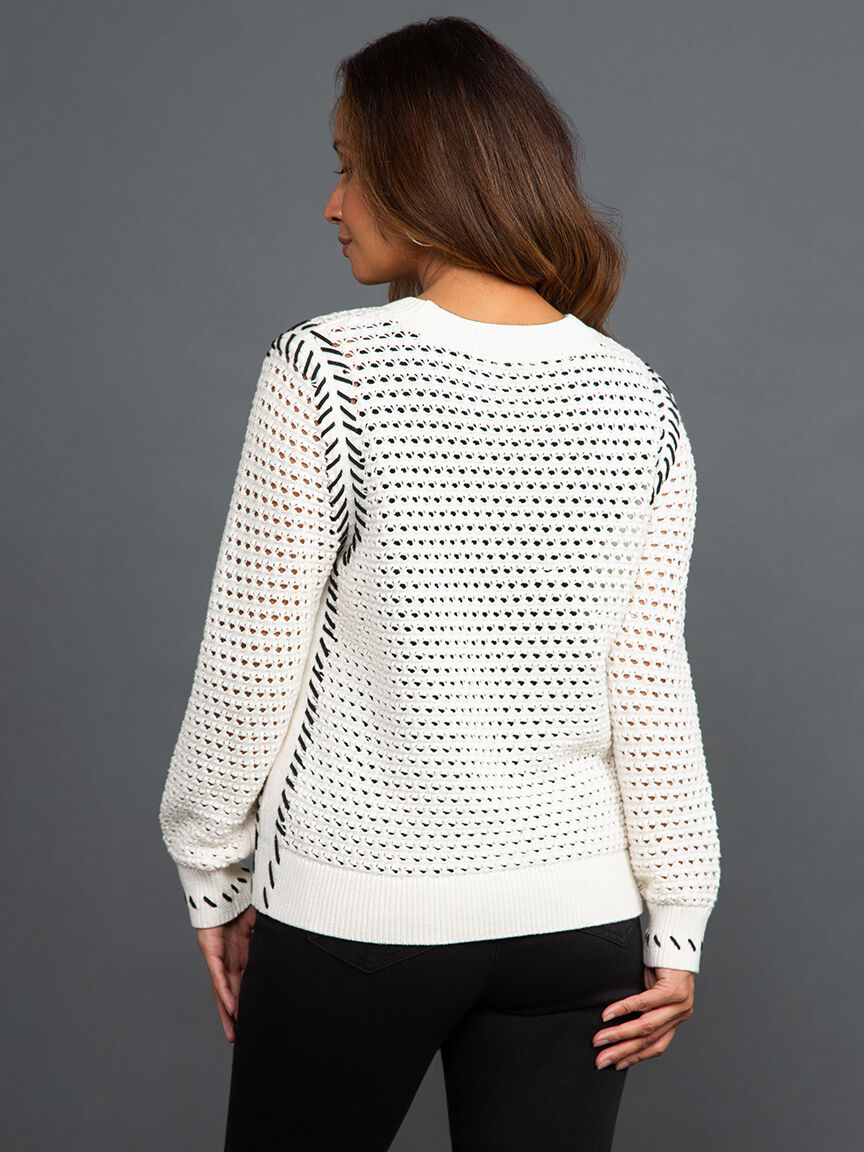 Bold Stitch Cotton Chunky Knit Sweater Image 4