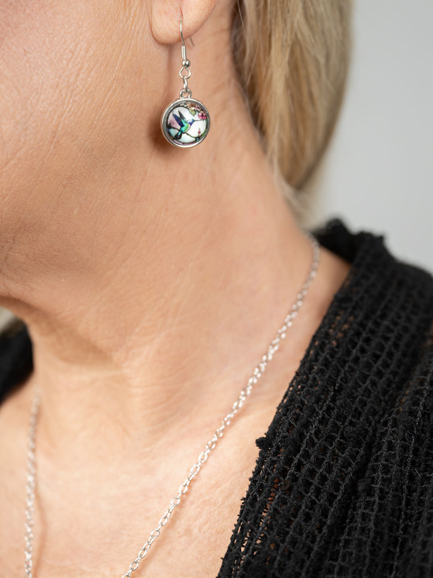 Dangling Hummingbird Earrings