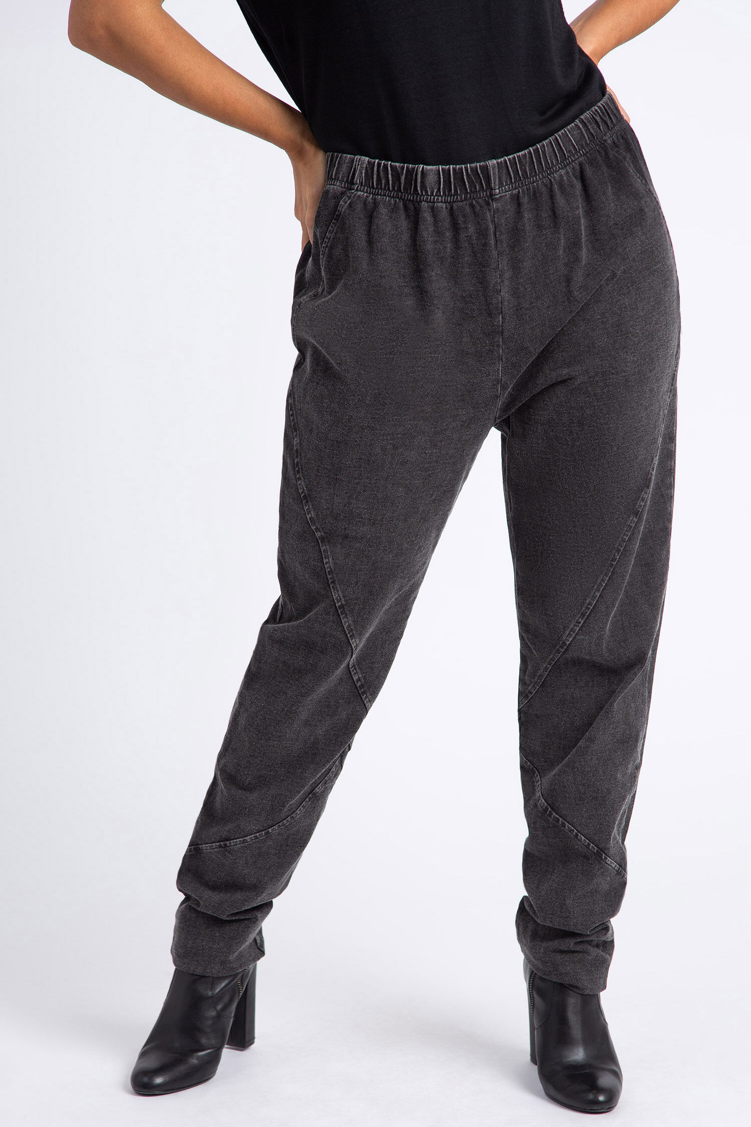 Distressed Denim Pull-On Pant Image 1