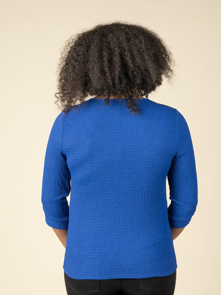 3/4 Sleeve Top With Button